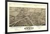Akron, Ohio - Panoramic Map No. 1 - Akron, OH-Lantern Press-Framed Art Print
