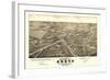 Akron, Ohio - Panoramic Map No. 1 - Akron, OH-Lantern Press-Framed Art Print