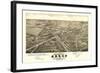 Akron, Ohio - Panoramic Map No. 1 - Akron, OH-Lantern Press-Framed Art Print