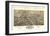 Akron, Ohio - Panoramic Map No. 1 - Akron, OH-Lantern Press-Framed Art Print