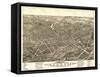 Akron, Ohio - Panoramic Map No. 2 - Akron, OH-Lantern Press-Framed Stretched Canvas