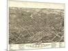Akron, Ohio - Panoramic Map No. 2 - Akron, OH-Lantern Press-Mounted Art Print