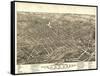 Akron, Ohio - Panoramic Map No. 2 - Akron, OH-Lantern Press-Framed Stretched Canvas