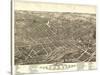Akron, Ohio - Panoramic Map No. 2 - Akron, OH-Lantern Press-Stretched Canvas