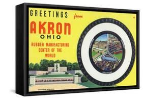 Akron, Ohio - Rubber Manufacturers Firestone, Goodrich, Goodyear-Lantern Press-Framed Stretched Canvas