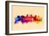 Akron, Ohio - Skyline Abstract-Lantern Press-Framed Art Print