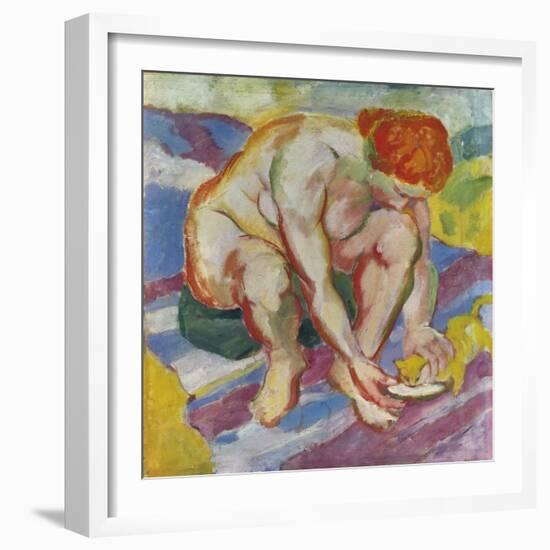 Akt Mit Katze, 1910-Franz Marc-Framed Giclee Print