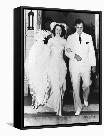 Al Capone's son takes a bride. Mr. and Mrs. Albert Francis Capone-null-Framed Stretched Canvas