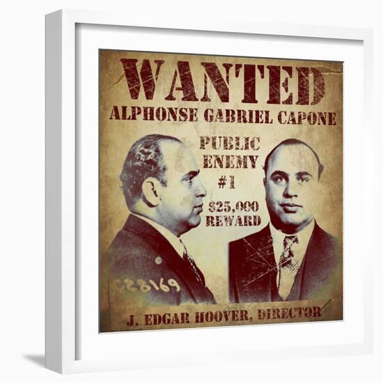 Al Capone Wanted-null-Framed Giclee Print