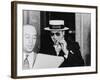 Al Capone, with a Big Smile, Leaving Federal Building in Miami, Florida, 1941-null-Framed Photo