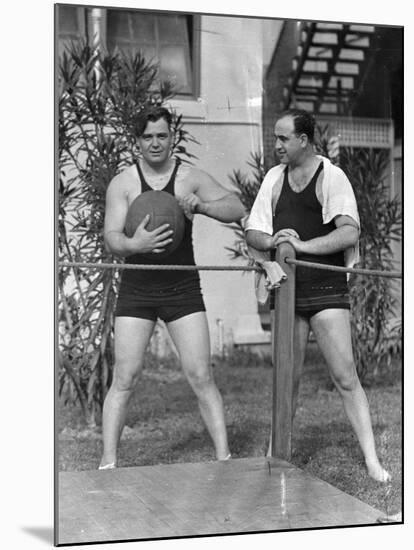 Al Capone Working Out at His Palm Island Home, Miami Beach, C.1930-null-Mounted Photographic Print