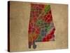 AL Colorful Counties-Red Atlas Designs-Stretched Canvas