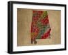 AL Colorful Counties-Red Atlas Designs-Framed Giclee Print