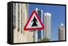 Al Dafna District (West Bay Business Quarter), Typical Pedestrian Crossing Road Sign-Massimo Borchi-Framed Stretched Canvas