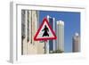 Al Dafna District (West Bay Business Quarter), Typical Pedestrian Crossing Road Sign-Massimo Borchi-Framed Photographic Print