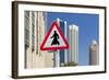 Al Dafna District (West Bay Business Quarter), Typical Pedestrian Crossing Road Sign-Massimo Borchi-Framed Photographic Print