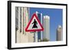 Al Dafna District (West Bay Business Quarter), Typical Pedestrian Crossing Road Sign-Massimo Borchi-Framed Photographic Print