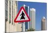 Al Dafna District (West Bay Business Quarter), Typical Pedestrian Crossing Road Sign-Massimo Borchi-Mounted Photographic Print