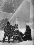Firemen Fighting a Fire During Icy Weather-Al Fenn-Photographic Print