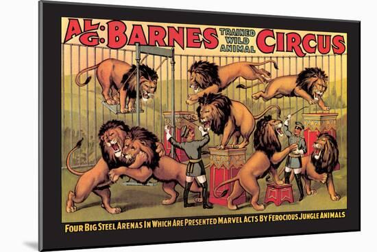 Al G. Barnes Trained Wild Animal Circus-null-Mounted Art Print