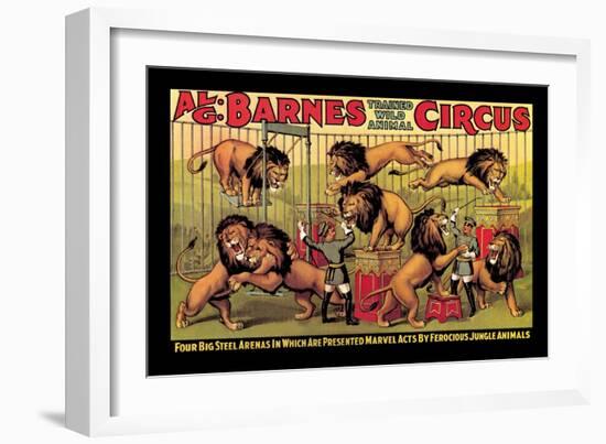 Al G. Barnes Trained Wild Animal Circus-null-Framed Art Print