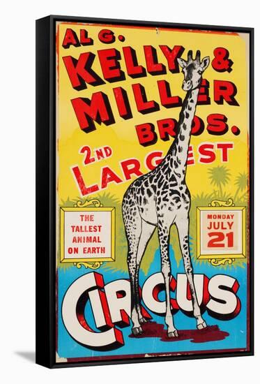 "Al G. Kelly & Miller Bros. 2nd Largest Circus: the Tallest Animal on Earth", Circa 1941-null-Framed Stretched Canvas