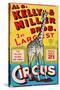 "Al G. Kelly & Miller Bros. 2nd Largest Circus: the Tallest Animal on Earth", Circa 1941-null-Stretched Canvas
