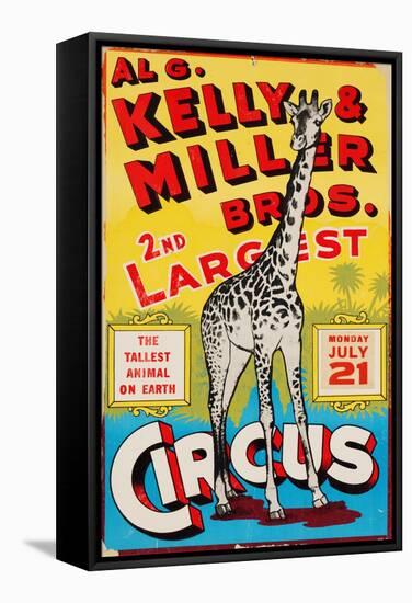 "Al G. Kelly & Miller Bros. 2nd Largest Circus: the Tallest Animal on Earth", Circa 1941-null-Framed Stretched Canvas