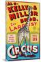 "Al G. Kelly & Miller Bros. 2nd Largest Circus: the Tallest Animal on Earth", Circa 1941-null-Mounted Giclee Print
