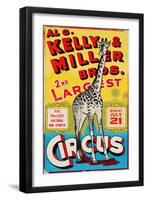 "Al G. Kelly & Miller Bros. 2nd Largest Circus: the Tallest Animal on Earth", Circa 1941-null-Framed Giclee Print