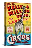 "Al G. Kelly & Miller Bros. 2nd Largest Circus: the Tallest Animal on Earth", Circa 1941-null-Stretched Canvas