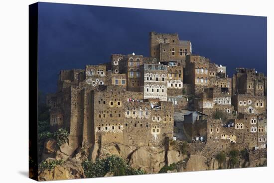 Al Hajjarah Village, Djebel Haraz, Yemen, Middle East-Bruno Morandi-Stretched Canvas