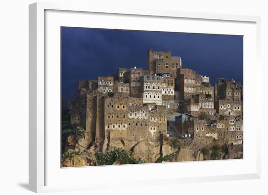 Al Hajjarah Village, Djebel Haraz, Yemen, Middle East-Bruno Morandi-Framed Photographic Print