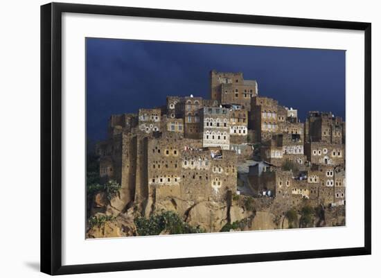 Al Hajjarah Village, Djebel Haraz, Yemen, Middle East-Bruno Morandi-Framed Photographic Print