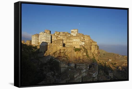Al Hajjarah Village, Djebel Haraz, Yemen, Middle East-Bruno Morandi-Framed Stretched Canvas