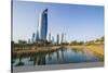 Al Hamra tower and the Al Shaheed Park, Kuwait City, Kuwait, Middle East-Michael Runkel-Stretched Canvas