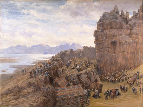 'Alþing (Althing) in Session, 19Th Century (Oil on Canvas)' Giclee ...