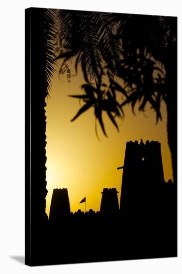 Al Jahili Fort at Sunset, Al Jahili Park, Al Ain, Abu Dhabi, United Arab Emirates, Middle East-Frank Fell-Stretched Canvas