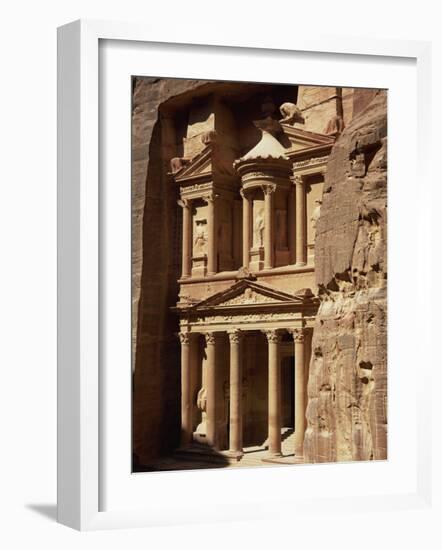 Al Khazneh, Rock-Cut Building Called the Treasury, Archaeological Site, Petra, Jordan, Middle East-Neale Clarke-Framed Photographic Print