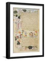 Al-Mu'Tazz Sends Gifts to Abdulla Ibn Abdulla, from the Tarikh-I Alfi Manuscript, C.1592-94-null-Framed Premium Giclee Print