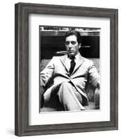 Al Pacino sitting on a Chair, Cross Legs Pose in Formal Outfit Black and White-Movie Star News-Framed Photo