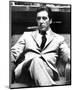 Al Pacino sitting on a Chair, Cross Legs Pose in Formal Outfit Black and White-Movie Star News-Mounted Photo