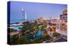 Al Quasr Hotel with Burj Al Arab at the Madinat Jumeirah Resort, Jumeirah Beach, Dubai-null-Stretched Canvas