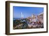 Al Quasr Hotel with Burj Al Arab at the Madinat Jumeirah Resort, Jumeirah Beach, Dubai-null-Framed Art Print