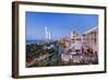 Al Quasr Hotel with Burj Al Arab at the Madinat Jumeirah Resort, Jumeirah Beach, Dubai-null-Framed Art Print