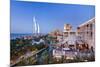 Al Quasr Hotel with Burj Al Arab at the Madinat Jumeirah Resort, Jumeirah Beach, Dubai-null-Mounted Art Print