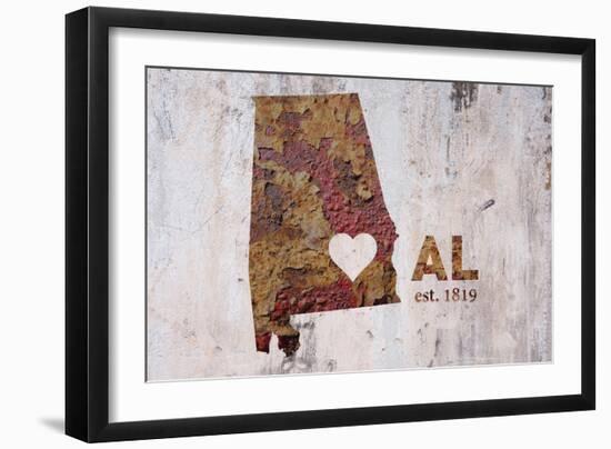 AL Rusty Cementwall Heart-Red Atlas Designs-Framed Giclee Print