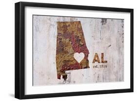 AL Rusty Cementwall Heart-Red Atlas Designs-Framed Giclee Print