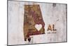 AL Rusty Cementwall Heart-Red Atlas Designs-Mounted Giclee Print