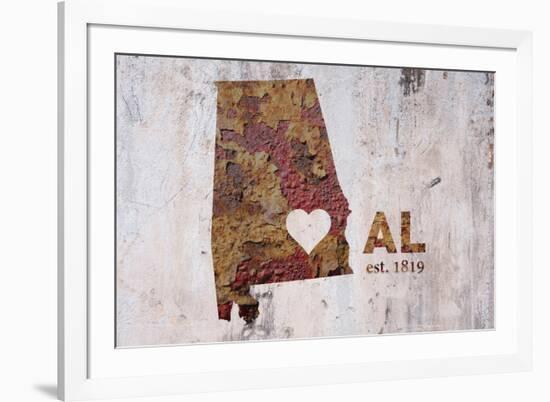 AL Rusty Cementwall Heart-Red Atlas Designs-Framed Giclee Print